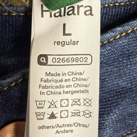 HALARA Women's NWT Flex Asymmetrical Low Rise Wide Leg Jeans | Size L Reg. - Picture 11 of 13